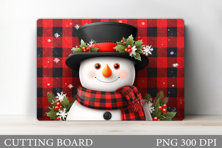 Christmas Cutting Board. Snowman Cutting Board Sublimation