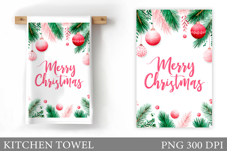 Christmas Kitchen Towel Design. Merry Christmas Sublimation