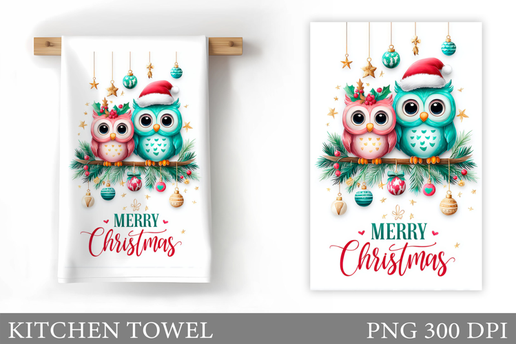 Christmas Owl Kitchen Towel. Christmas Owl Kitchen Towel