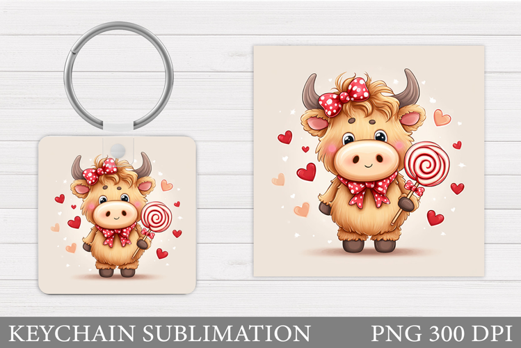 Cute Cow Keychain Design. Cute Cow Sublimation