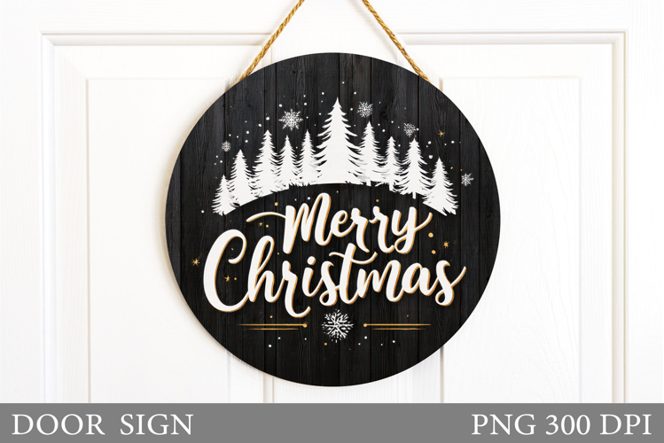 Christmas Door Sign Design. Merry Christmas Door Sign