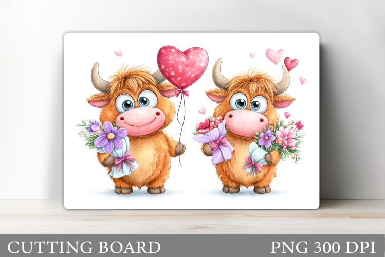 Valentines Cow Cutting Board. Valentines Cutting Board
