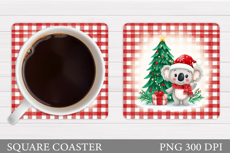 Christmas Koala Coaster. Christmas Coaster Sublimation