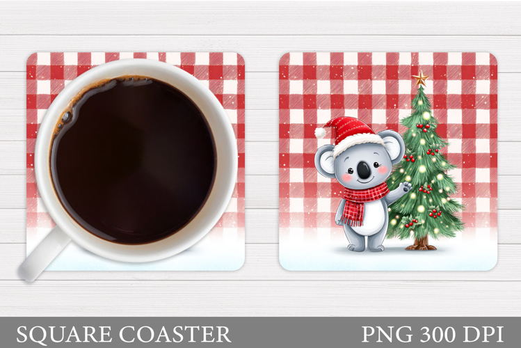 Christmas Koala Coaster. Christmas Coaster Sublimation