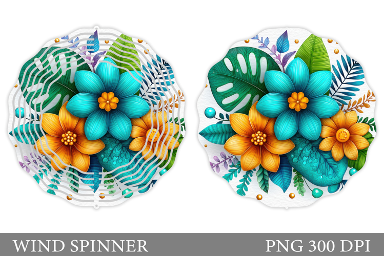 Tropical Flowers Wind Spinner. Flowers Wind Spinner Design