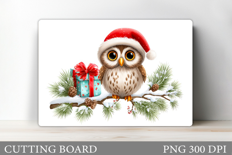 Christmas Owl Cutting Board. Christmas Cutting Board