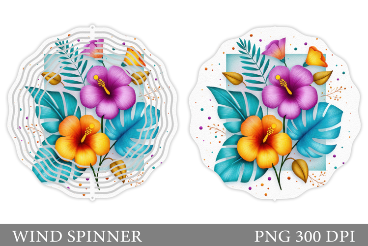 Tropical Flowers Wind Spinner. Flowers Wind Spinner Design