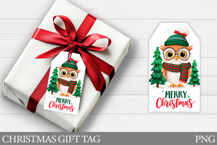 Christmas Gift Tags. Christmas Owl Gift Tag Printable