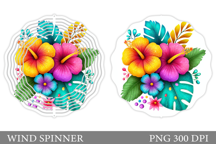 Tropical Flowers Wind Spinner. Flowers Wind Spinner Design