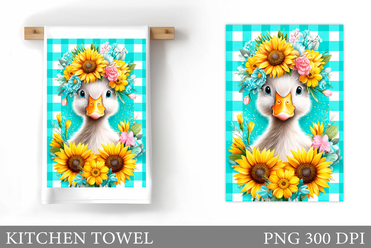 Cute Goose Kitchen Towel Design. Goose Flowers Kitchen Towel