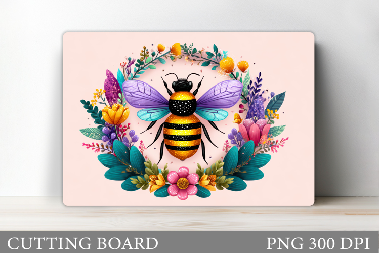 Bee Cutting Board Design. Flowers Kitchen Cutting Board