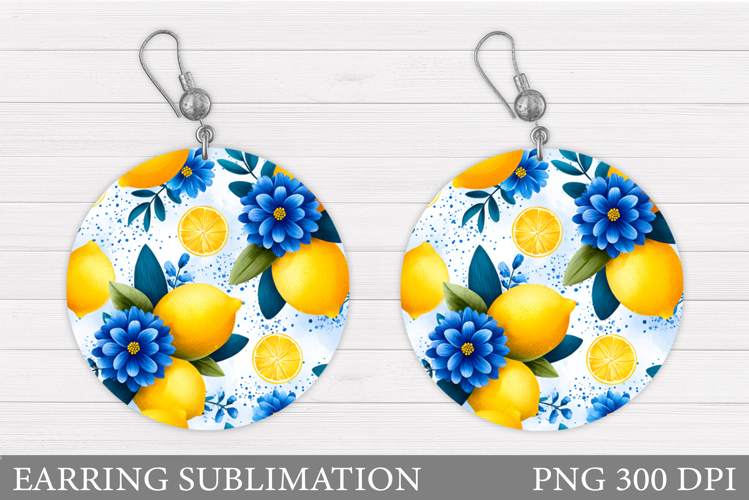Lemons Earring Design. Lemons Sublimation