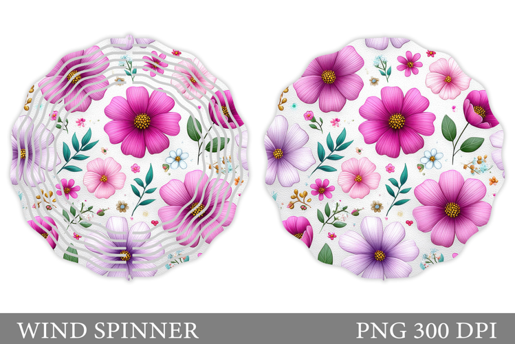 Floral Wind Spinner Sublimation. Flowers Wind Spinner Design