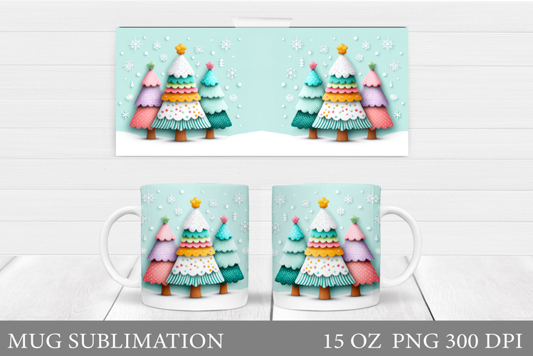 Christmas Tree Mug Design. Christmas Tree Mug Sublimation