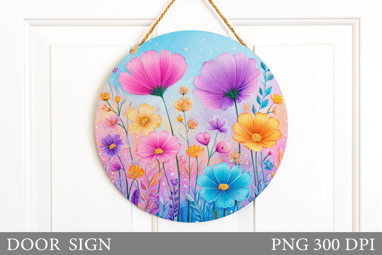 Wildflowers Door Sign. Flowers Door Sign Design