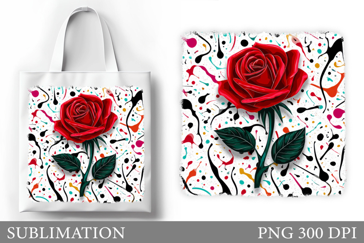 Rose Tote Bag Design. Rose Sublimation