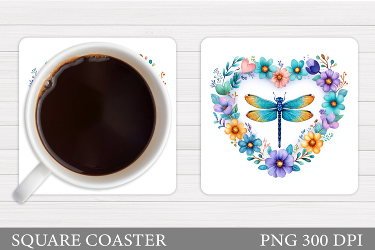 Dragonfly Coaster Design. Dragonfly Sublimation