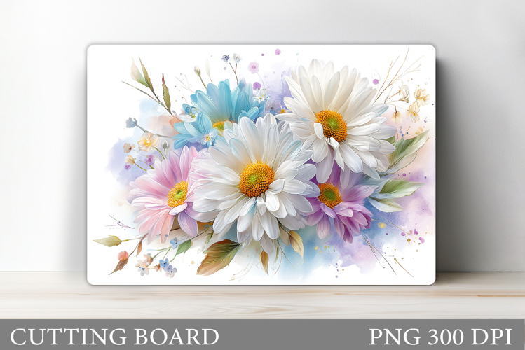 Daisy Flowers Cutting Board. Flowers Kitchen Cutting Design