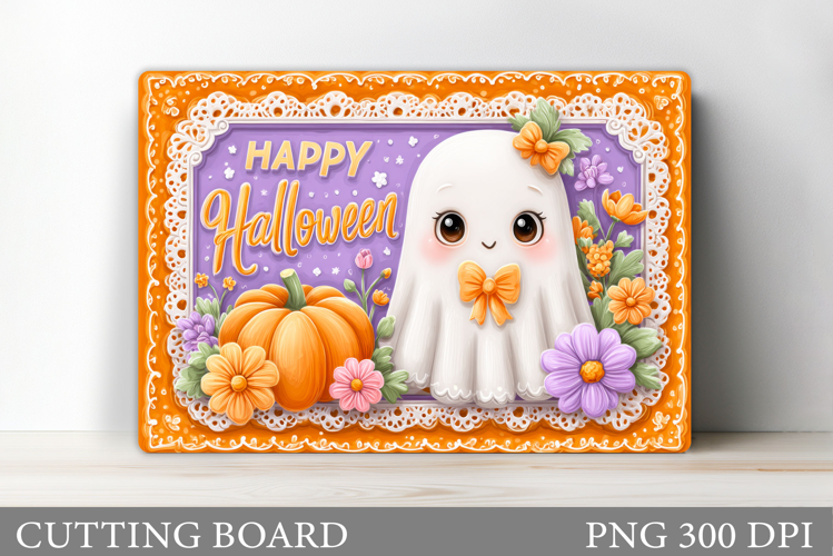 Ghost Cutting Board Sublimation. Halloween Cutting Board