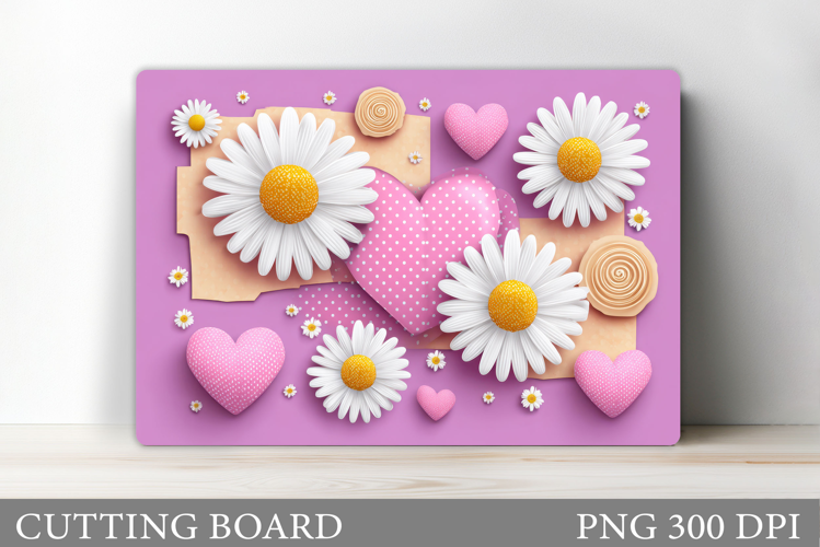 Daisy Flowers Cutting Board. Flowers Kitchen Cutting Design