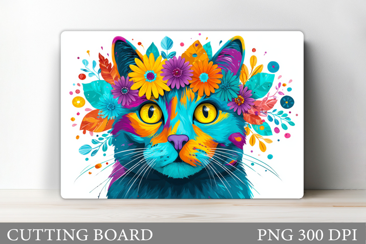 Cat Cutting Board Design. Cat Sublimation