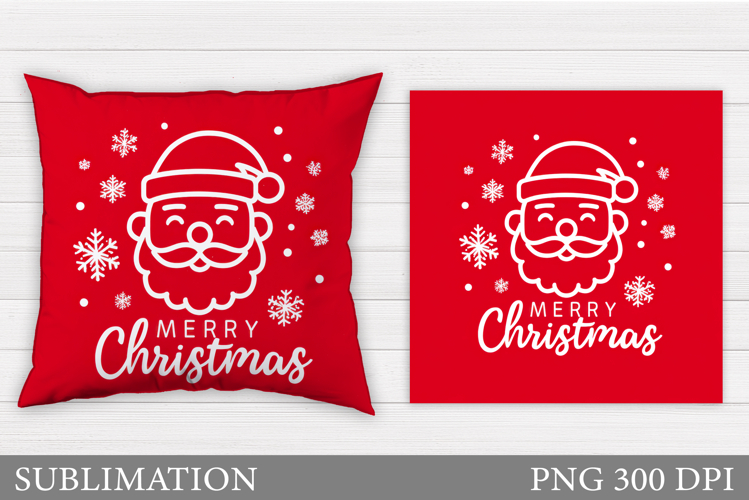 Santa Claus Pillow Design. Christmas Pillow Sublimation