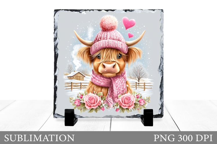Christmas Cow Sublimation. Christmas Cow Slate Design