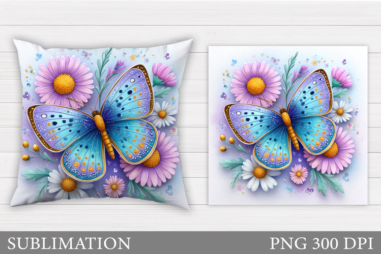 Butterfly Flowers Sublimation. Butterfly Pillow Sublimation