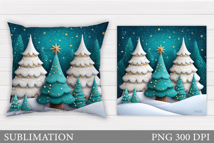 Christmas Tree Pillow Design. Christmas Tree Sublimation