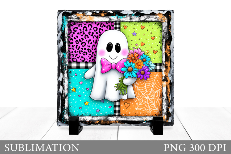 Halloween Ghost Slate Design. Halloween Slate Sublimation