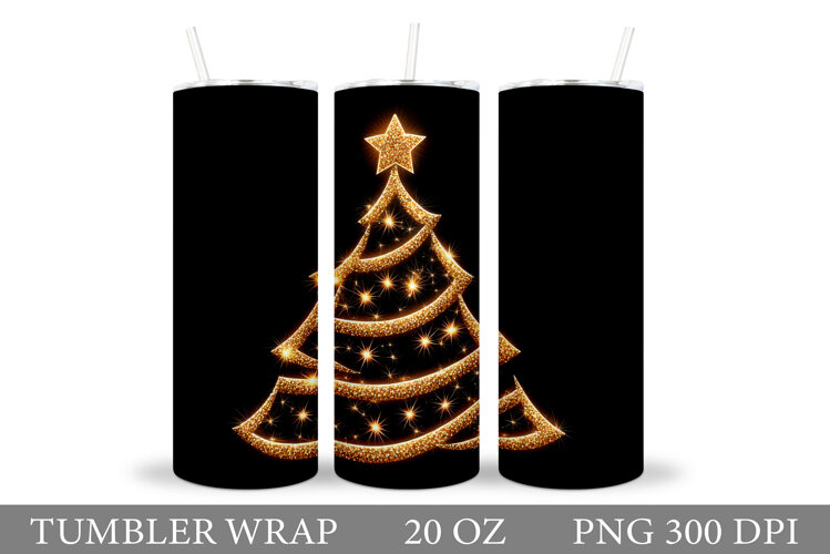 Christmas Tree Tumbler Sublimation. Christmas Tumbler Design example image 1
