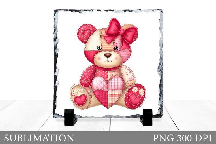 Valentines Bear Sublimation. Valentines Bear Slate Design