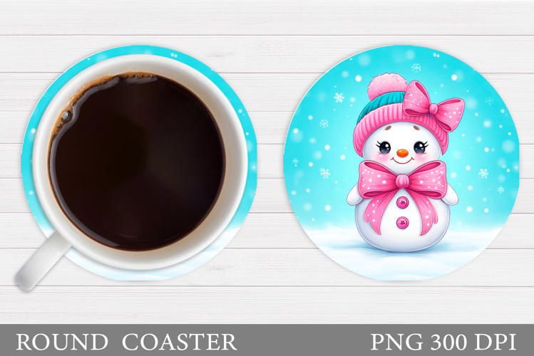 Cute Snowman Coaster. Christmas Coaster Sublimation
