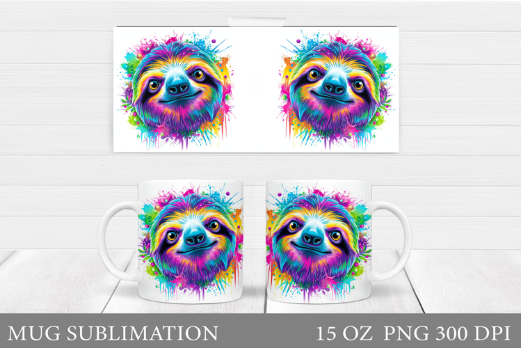 Sloth Mug Design. Cute Sloth Sublimation