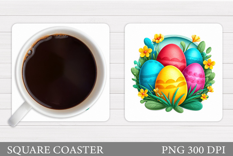 Easter Eggs Coaster Design. Easter Coaster Sublimation