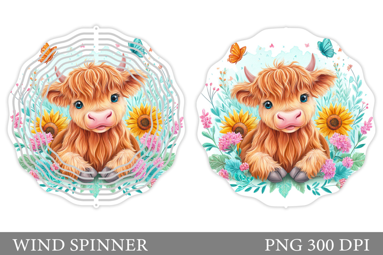 Cute Cow Wind Spinner Design. Cute Cow Sublimation