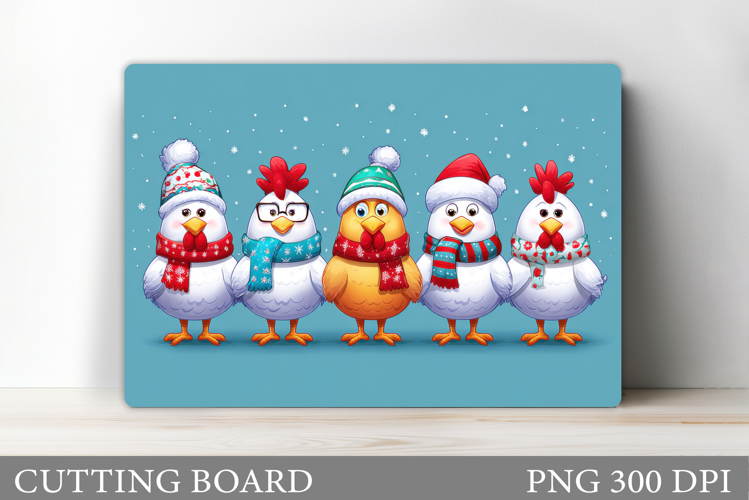 Chicken Cutting Board. Christmas Cutting Board Sublimation