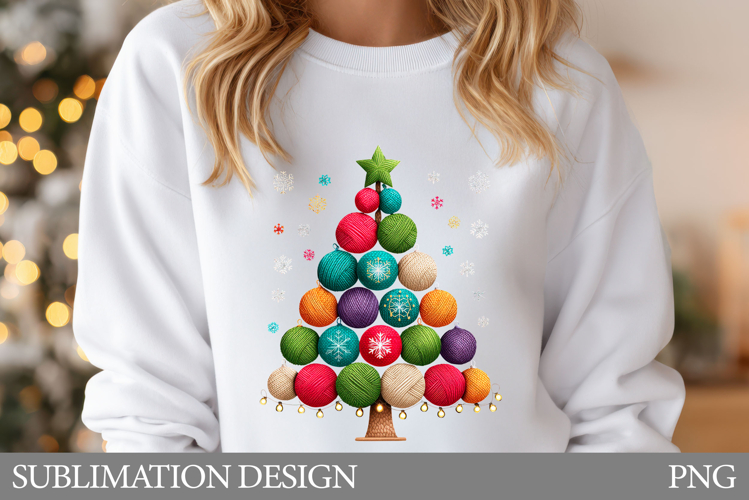 Yarn Christmas Tree T-Shirt. Christmas Tree Sublimation