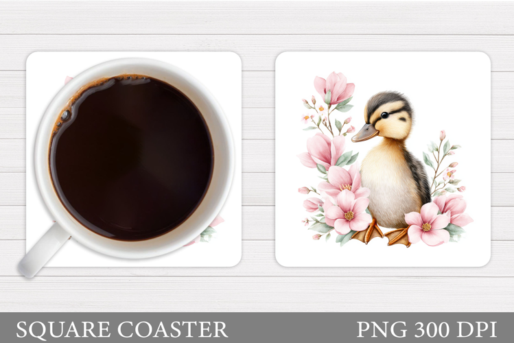 Spring Duck Coaster Design. Spring Coaster Sublimation