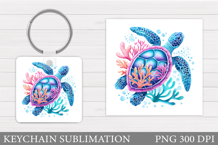 Turtle Keychain Sublimation. Sea Turtle Sublimation
