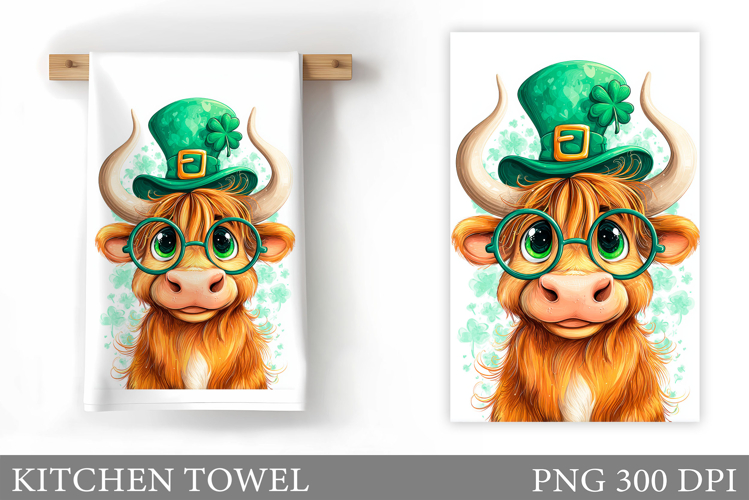 St Patrick Cow Kitchen Towel. St Patrick Kitchen Towel