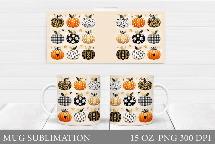 Pumpkin Mug Design. Pumpkin Mug Sublimation