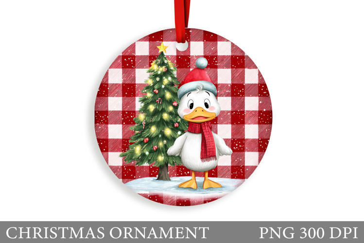 Cute Goose Christmas Ornament. Christmas Sublimation