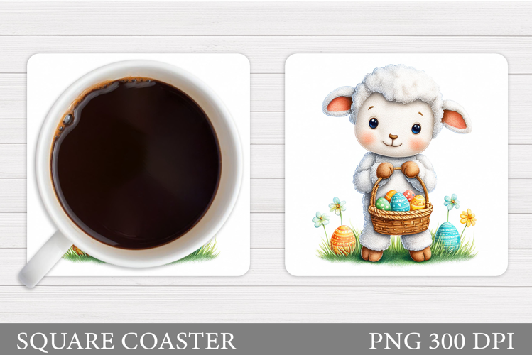 Easter Lamb Coaster Design. Easter Coaster Sublimation