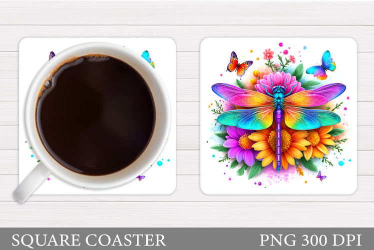 Dragonfly Coaster Design. Dragonfly Sublimation