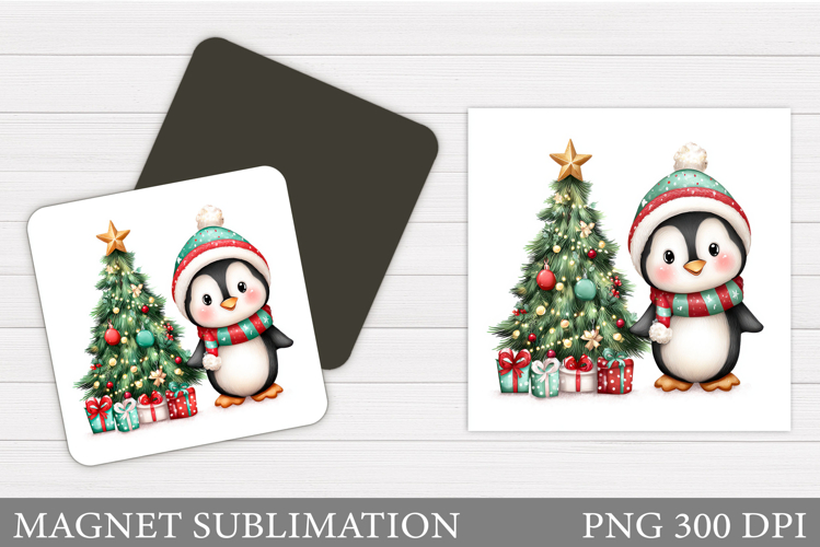 Christmas Magnet Design. Penguin Magnet Sublimation