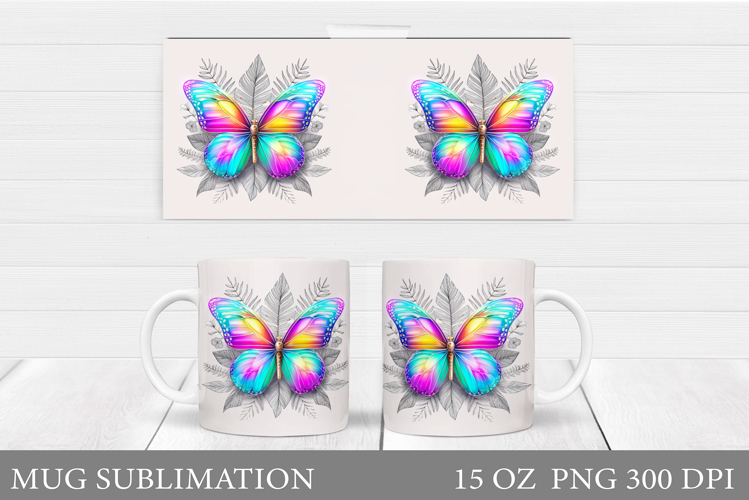 Butterfly Mug Design. Butterfly Mug Sublimation example image 1