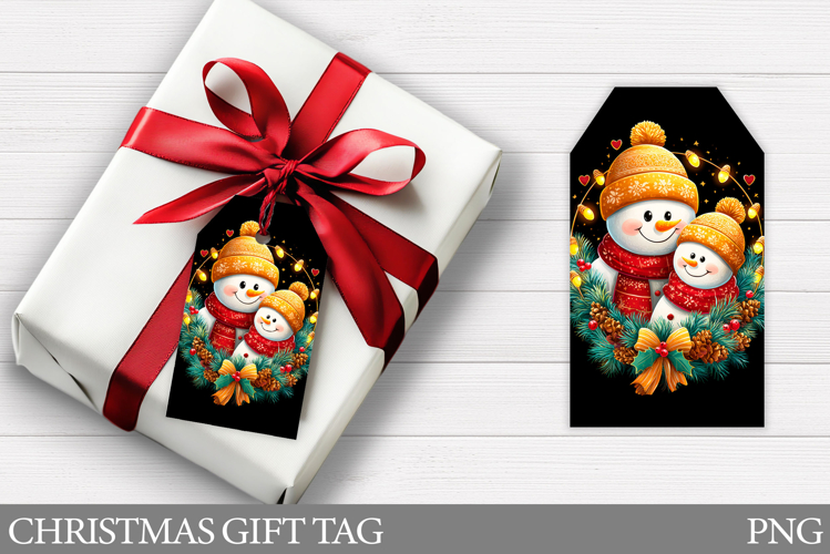 Christmas Snowman Gift Tag. Christmas Gift Tag Design