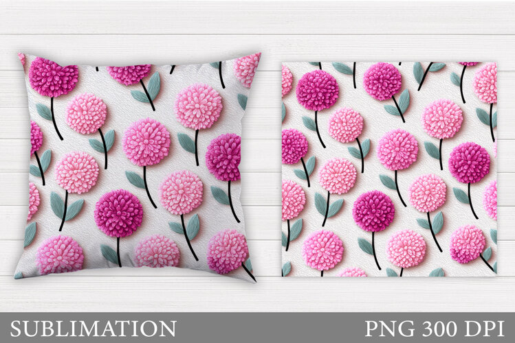 Floral Pillow Design. Flowers Pillow Sublimation example image 1