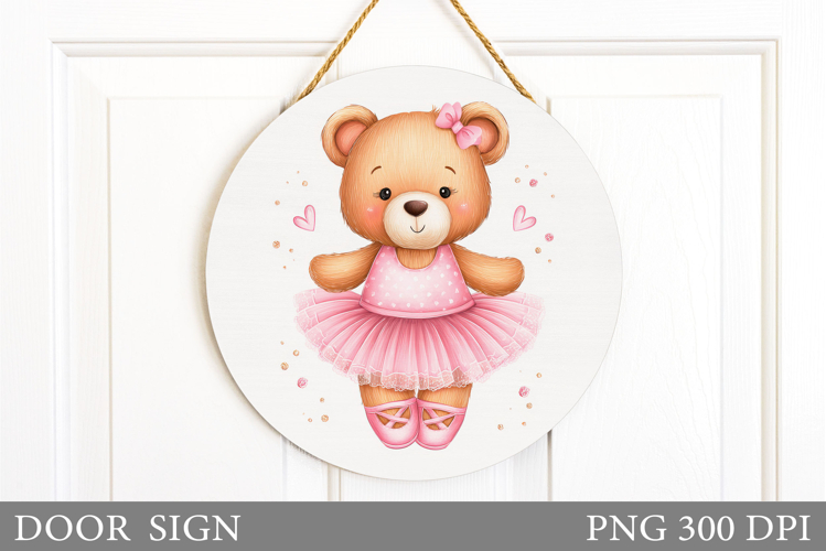 Cute Bear Door Sign Design. Cute Bear Sublimation